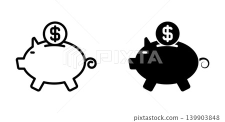 Piggy Bank icon design template 139903848