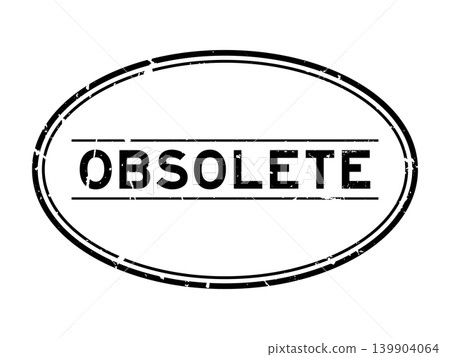 Grunge black obsolete word oval rubber seal stamp on white background Grunge black obsolete word oval rubber seal stamp on white background 139904064