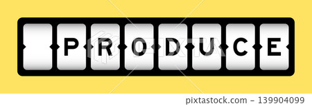 Black color in word produce on slot banner with yellow color background 139904099