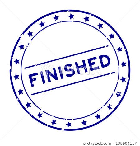 Grunge blue finished word round rubber seal stamp on white background Grunge blue finished word round rubber seal stamp on white background 139904117