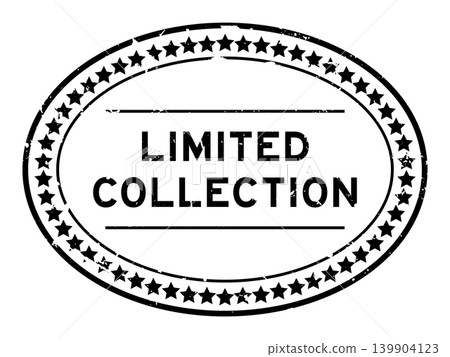 Grunge black limited collection word oval rubber seal stamp on white background 139904123