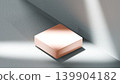 A pedestal bathed in sunlight in a gray space. A space for branding and presentations. 139904182