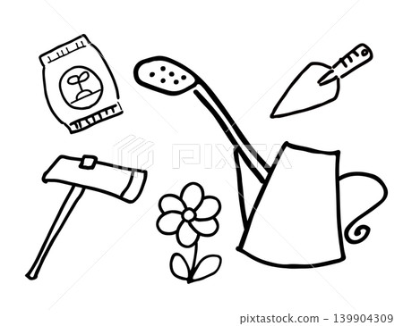 家庭花園的簡單插圖 139904309