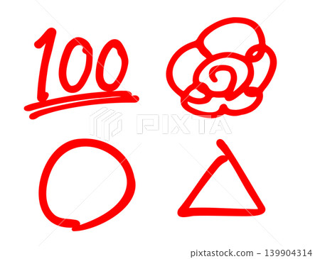 Simple handwritten flower circle 139904314