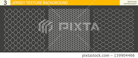 Jersey mesh fabric pattern collection. Breathable athletic textile bg. Jersey mesh fabric pattern collection. Breathable athletic textile bg. 139904466