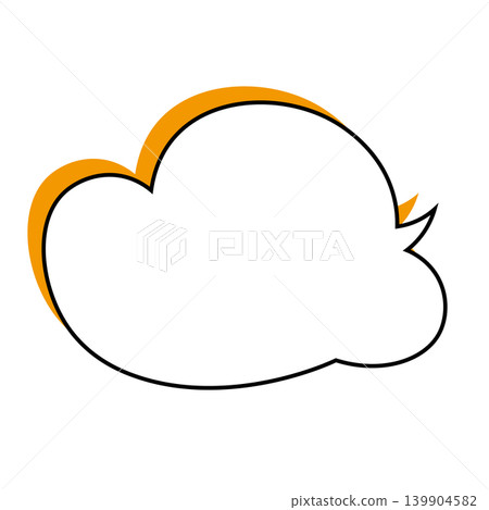 Simple illustration material of a cloud-shaped speech bubble (white background) 139904582