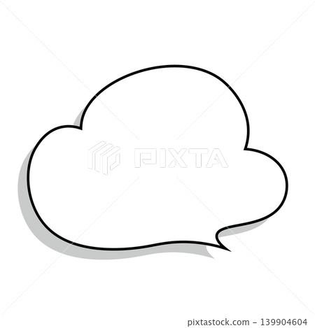 Simple illustration material of a cloud-shaped speech bubble (white background) Simple illustration material of a cloud-shaped speech bubble (white background) 139904604