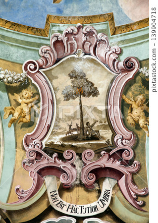 Fresco painting on the ceiling of the church Fresco painting on the ceiling of the church 139904718