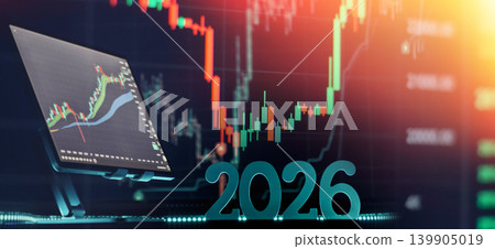 Financial Outlook for 2026 with Candlestick Screen and Investment Growth Financial Outlook for 2026 with Candlestick Screen and Investment Growth 139905019