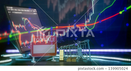 Gold Bars for Sale with Trading Chart and Shopping Cart Investment Concept Gold Bars for Sale with Trading Chart and Shopping Cart Investment Concept 139905024