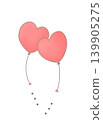Two pink heart-shaped balloons side by side 139905275