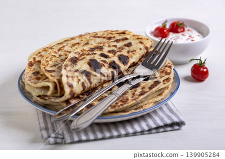 Traditional Norwegian potato thin pancakes. 139905284