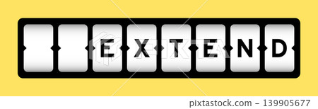 Black color in word extend on slot banner with yellow color background Black color in word extend on slot banner with yellow color background 139905677