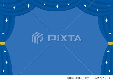 Sparkling stage curtain background illustration - blue Sparkling stage curtain background illustration - blue 139905785