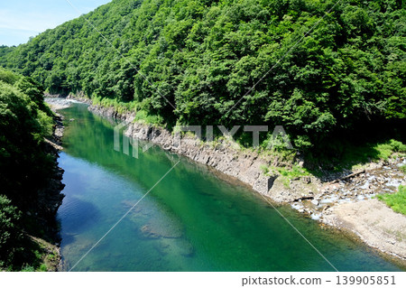 Shogawa River from Shichikenbi Suspension Bridge, Takayama City, Gifu Prefecture, June 2025 Shogawa River from Shichikenbi Suspension Bridge, Takayama City, Gifu Prefecture, June 2025 139905851