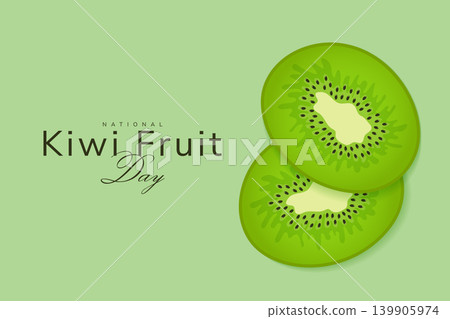 national kiwi fruit day horizontal banner template vector illustration. national kiwi fruit day horizontal banner template vector illustration. 139905974