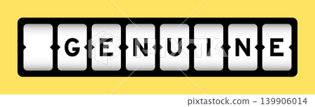 Black color in word genuine on slot banner with yellow color background Black color in word genuine on slot banner with yellow color background 139906014