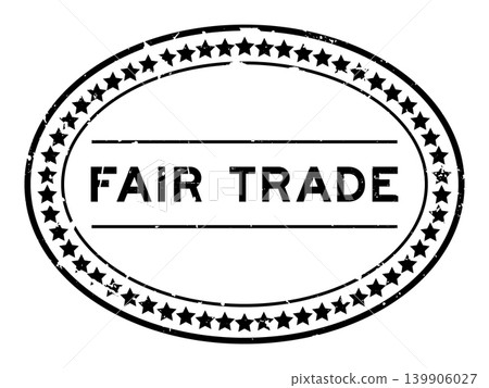 Grunge black fair trade word oval rubber seal stamp on white background Grunge black fair trade word oval rubber seal stamp on white background 139906027