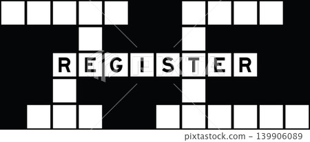 Alphabet letter in word register on crossword puzzle background Alphabet letter in word register on crossword puzzle background 139906089