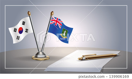 Small national flag of South Korea and British Virgin Islands flag Relation, Template Vector Illustration Small national flag of South Korea and British Virgin Islands flag Relation, Template Vector Illustration 139906169