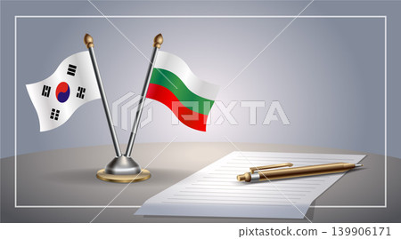 Small national flag of South Korea and Bulgaria flag Relation, Template Vector Illustration Small national flag of South Korea and Bulgaria flag Relation, Template Vector Illustration 139906171