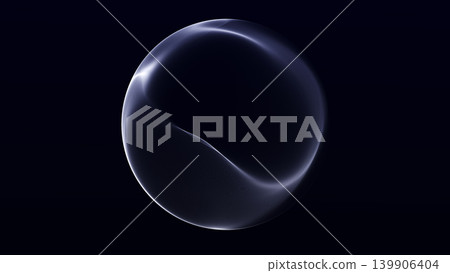 Silver blue glowing energy sphere with soft wave surface on black background, minimal futuristic orb for science, AI, technology and premium digital design. Silver blue glowing energy sphere with soft wave surface on black background, minimal futuristic orb for science, AI, technology and premium digital design. 139906404