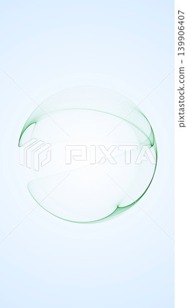 Clean white background with transparent green energy sphere and soft wave lines, minimal futuristic abstract orb for science, tech design and modern visuals. Clean white background with transparent green energy sphere and soft wave lines, minimal futuristic abstract orb for science, tech design and modern visuals. 139906407