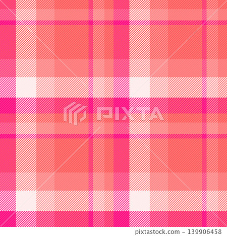 Commerce fabric vector seamless, naked textile plaid pattern. Design texture tartan check background in red and bright pink colors. Commerce fabric vector seamless, naked textile plaid pattern. Design texture tartan check background in red and bright pink colors. 139906458