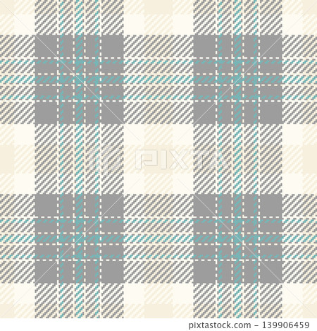 Perfection background tartan fabric, latin vector seamless plaid. Business pattern check textile texture in grey and ivory colors. Perfection background tartan fabric, latin vector seamless plaid. Business pattern check textile texture in grey and ivory colors. 139906459