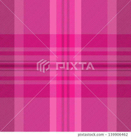 Cutout vector tartan check, empty textile pattern texture. Idyllic plaid background fabric seamless in pink color. 139906462