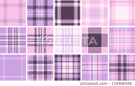Plaid pattern set perfect for multipurpose design workflows. Vector tartan patterns enhance style, cohesion, and visual appeal. Plaid pattern set perfect for multipurpose design workflows. Vector tartan patterns enhance style, cohesion, and visual appeal. 139906486