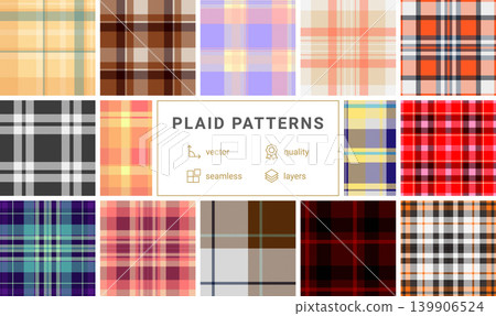 Plaid pack designed for creative projects across multiple categories. Ideal for planners, textiles, and digital designs. 139906524