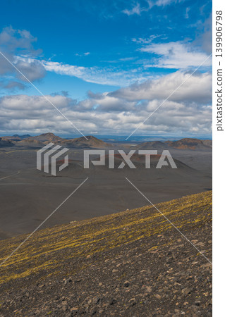 Volcanic Landscape with Craters and Rugged Mountains in Iceland 139906798