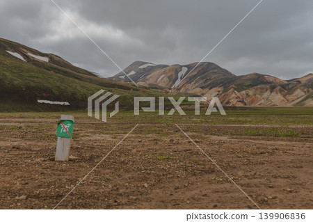Rocky Plain and Rhyolite Mountains in Landmannalaugar, Iceland Rocky Plain and Rhyolite Mountains in Landmannalaugar, Iceland 139906836