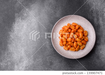 Homemade potato gnocchi with Bolognese sauce, seasoned with salt and spices. Gnocchi with sauce Homemade potato gnocchi with Bolognese sauce, seasoned with salt and spices. Gnocchi with sauce 139907471