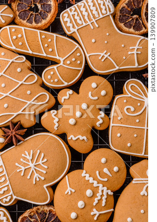 Christmas gingerbread, sweets and cookies for the festive table. Christmas gingerbread Christmas gingerbread, sweets and cookies for the festive table. Christmas gingerbread 139907809