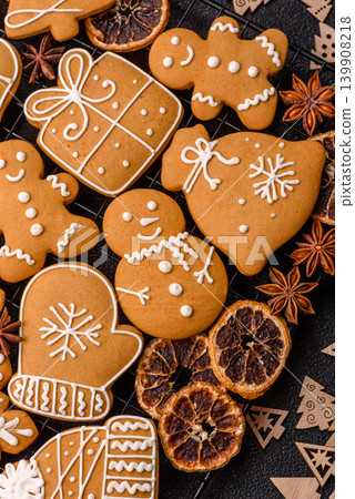 Christmas gingerbread, sweets and cookies for the festive table. Christmas gingerbread 139908218