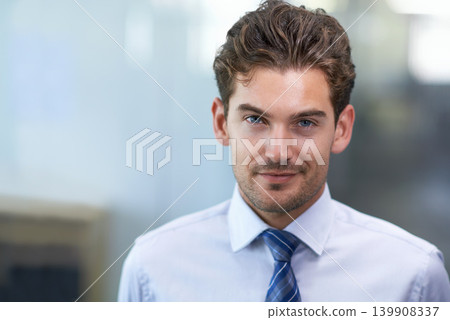 Man, business and portrait smile in office for entrepreneurship, career and growth for corporate enterprise work. Professional businessman, confidence and employee for agency, company and workplace Man, business and portrait smile in office for entrepreneurship, career and growth for corporate enterprise work. Professional businessman, confidence and employee for agency, company and workplace 139908337