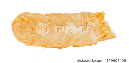 pigtail of suluguni cheese, isolated on white background with clipping path  139908496