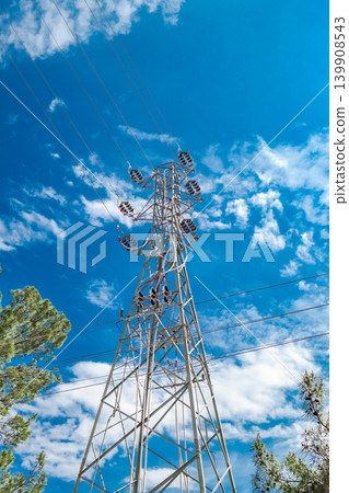 metal support of a high-voltage power line metal support of a high-voltage power line 139908543