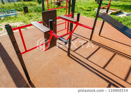 outdoor exercise equipment at the sports ground 139908554