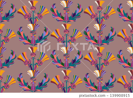 seamless pattern with flowers and leaves seamless pattern with flowers and leaves 139908915