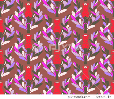 seamless pattern with pink flowers seamless pattern with pink flowers 139908916