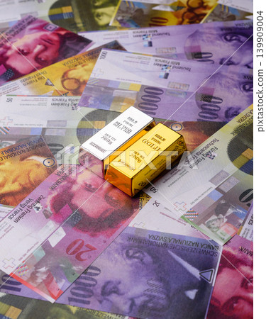 Gold and silver bullion or ingots as metals for bank storage, investments. Gold and silver bars 139909004