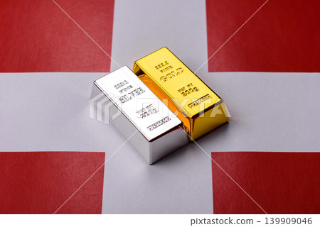 Gold and silver bullion or ingots as metals for bank storage, investments. Gold and silver bars Gold and silver bullion or ingots as metals for bank storage, investments. Gold and silver bars 139909046