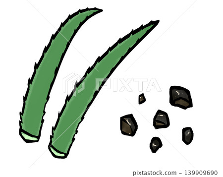 Aloe vera herbal medicine (brushstroke style/traditional Chinese medicine) Japanese style Aloe vera herbal medicine (brushstroke style/traditional Chinese medicine) Japanese style 139909690