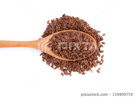 flax seeds isolated on white flax seeds isolated on white 139909759
