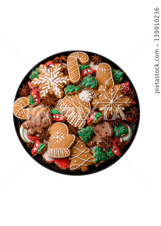 Christmas gingerbread, sweets and cookies for the festive table. Christmas gingerbread Christmas gingerbread, sweets and cookies for the festive table. Christmas gingerbread 139910236