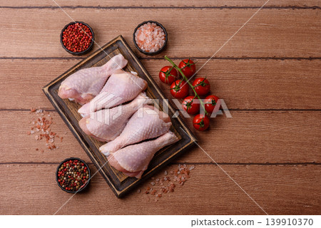 Fresh raw chicken or turkey legs for diet food. Raw chicken legs Fresh raw chicken or turkey legs for diet food. Raw chicken legs 139910370