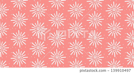 Cute Sun Pattern Background for Summer Design Cute Sun Pattern Background for Summer Design 139910497